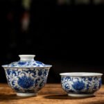 Hand-painted Blue and White Porcelain Gaiwan Tea Cup Set | Jingdezhen Ceramic Tea Ware