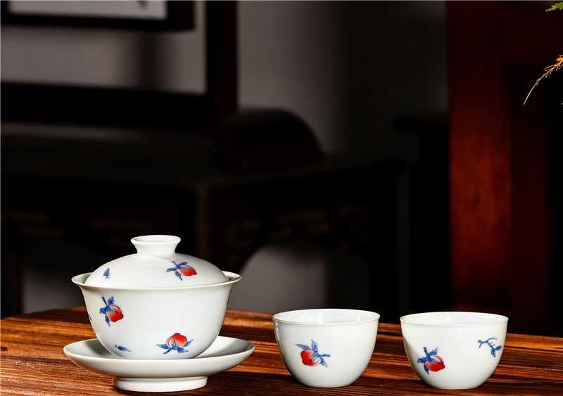 longevity peach porcelain set